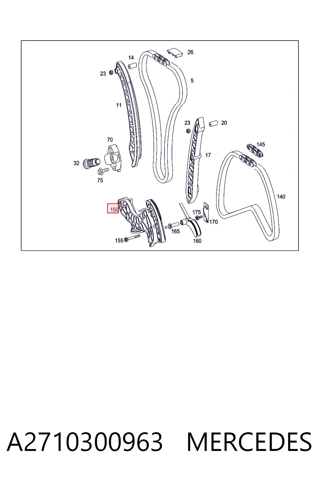 A2710300963 Mercedes Tensor de cadena del eje de equilibrado