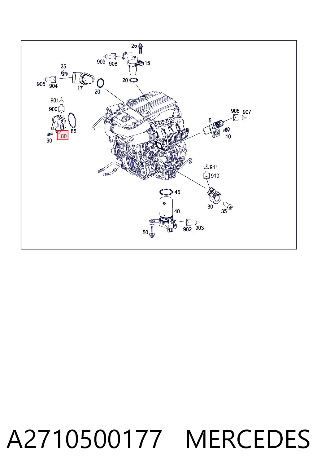 A2710500177 Mercedes Regulador de fase de distribución