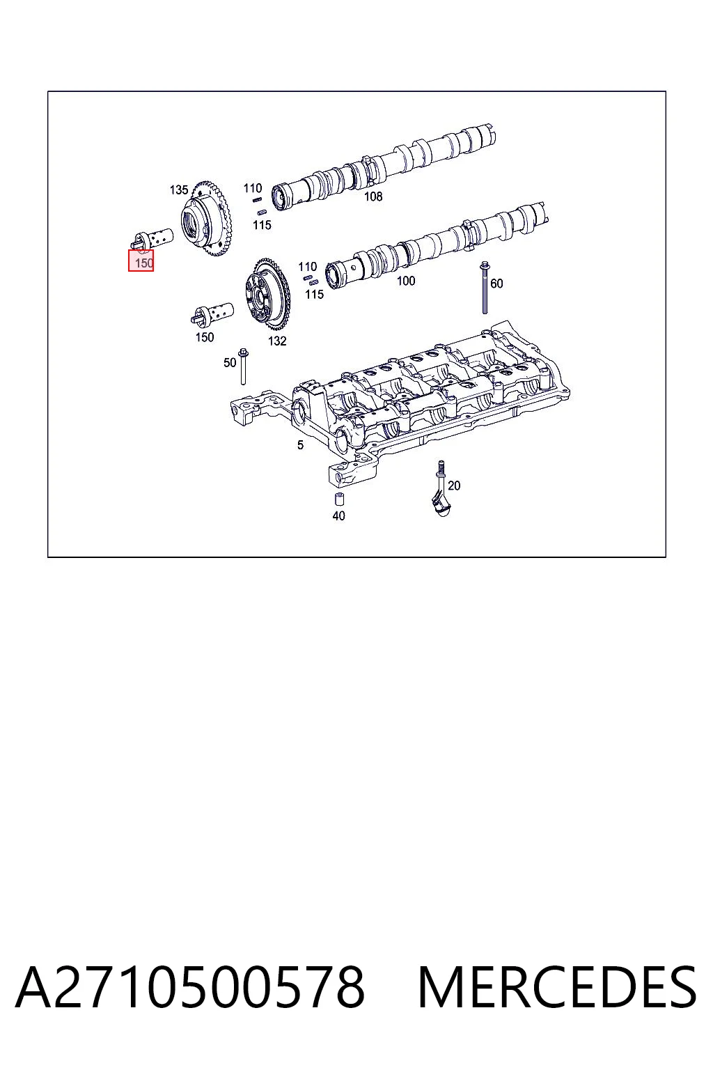 A2710500578 Mercedes Válvula control, ajuste de levas