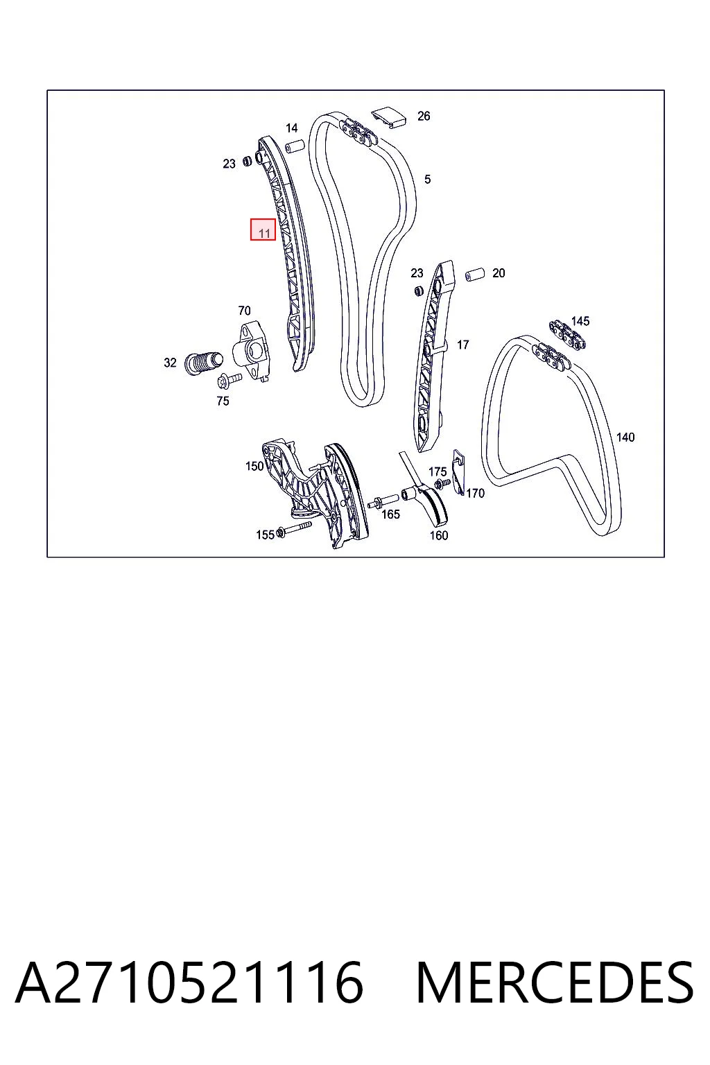 A2710521116 Mercedes Guía del tensor de la cadena de distribución
