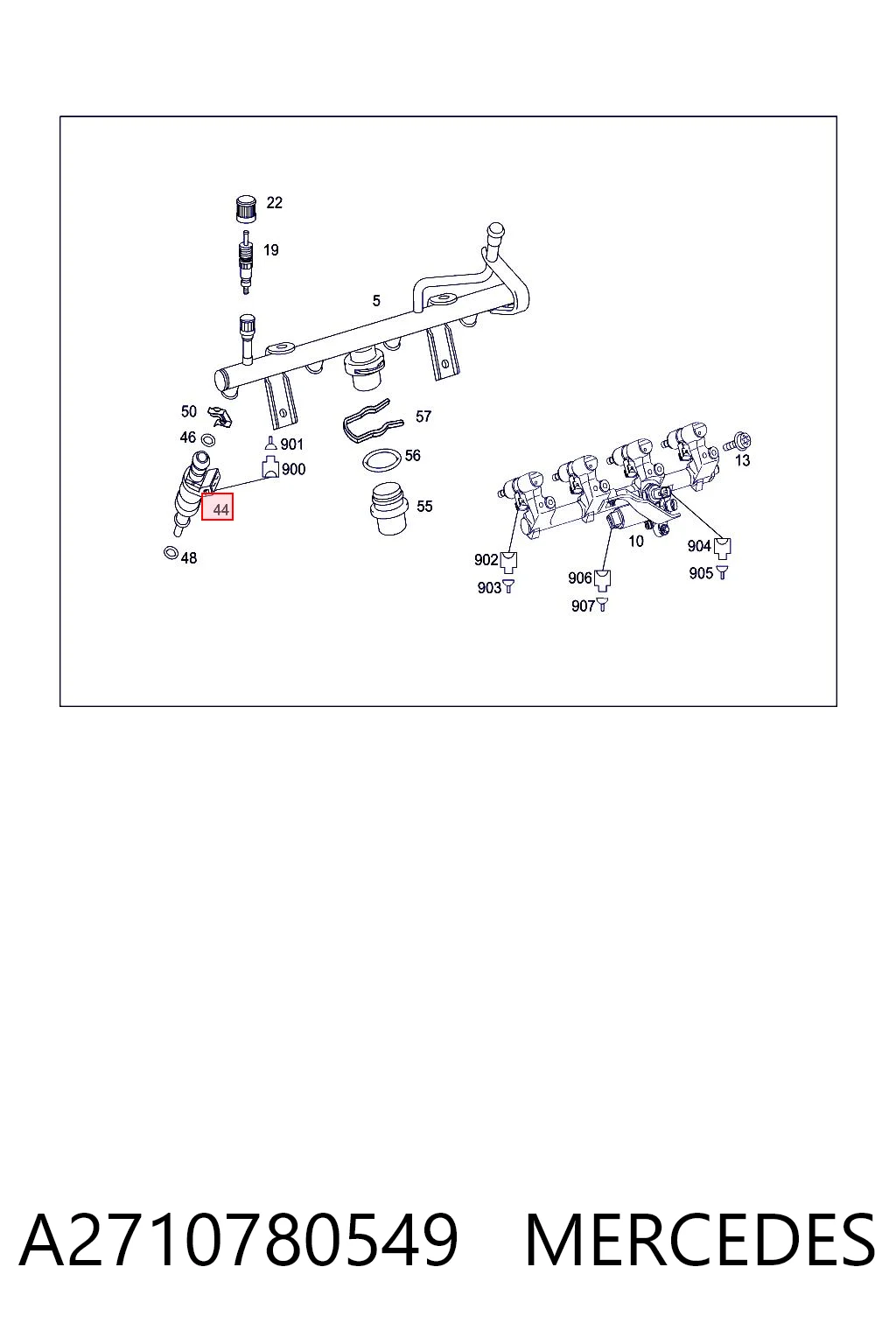 A2710780549 Mercedes Inyector de combustible