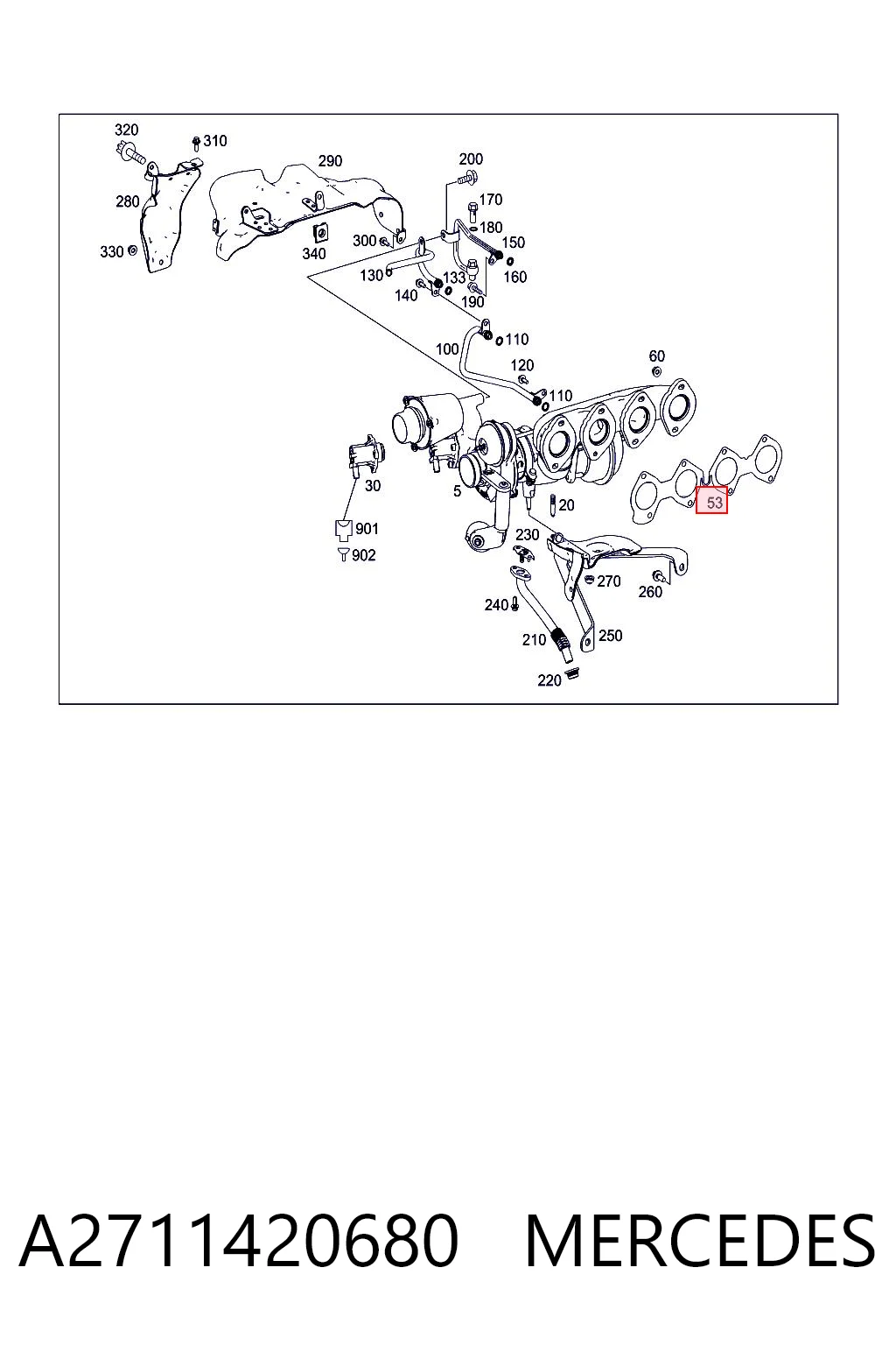 A2711420680 Mercedes Junta colector joint