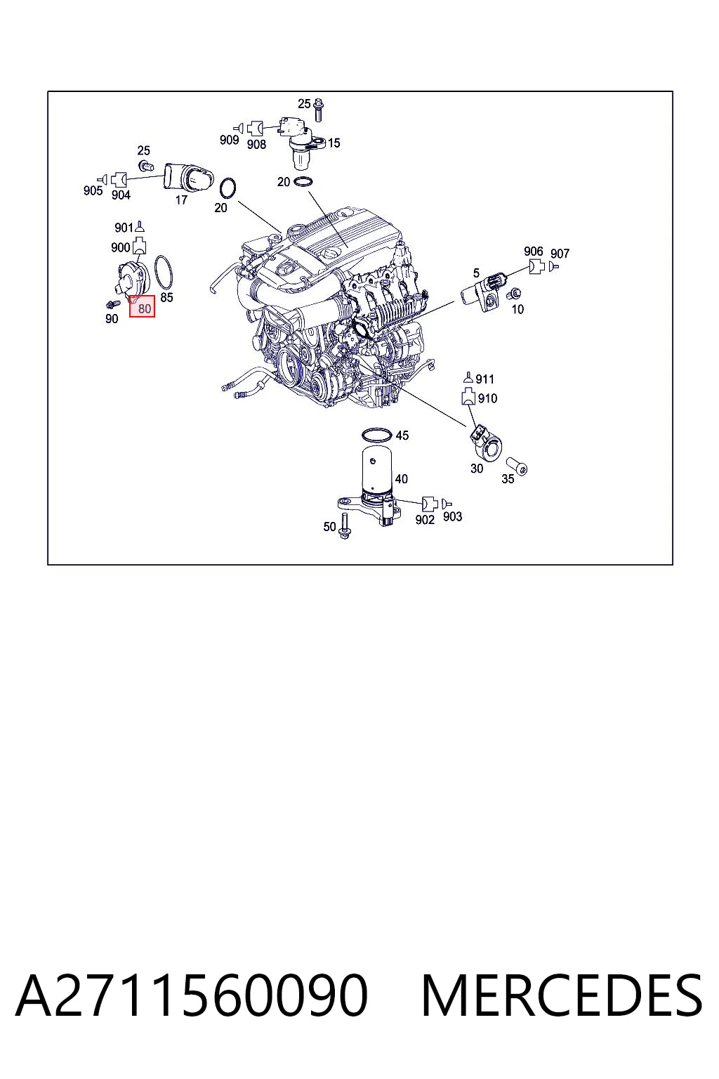 A2711560090 Mercedes Regulador de fase de distribución