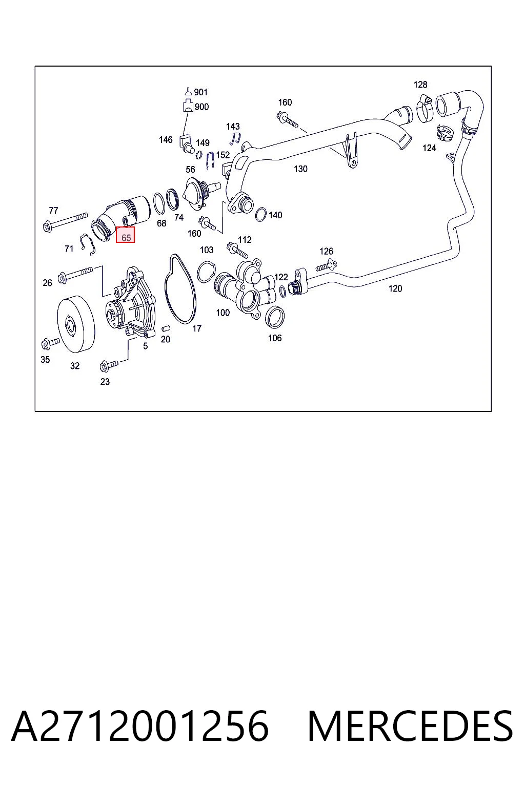 A2712001256 Mercedes Tapa de termostato