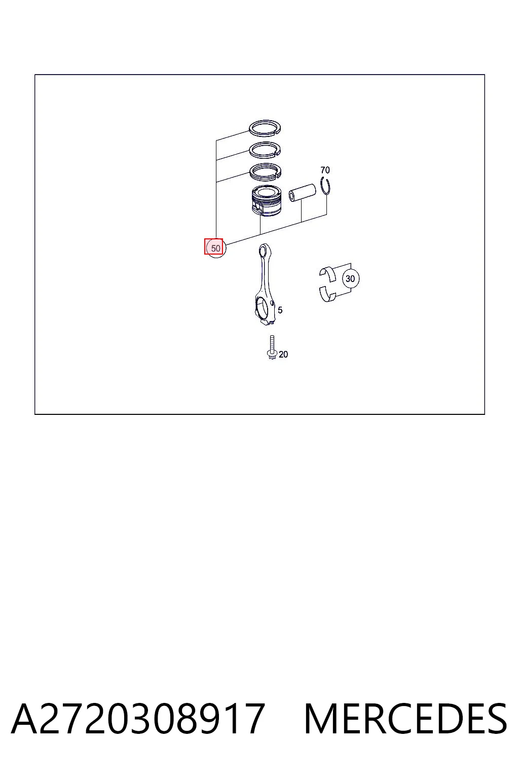 A2720308917 Mercedes Pistón para cilindro