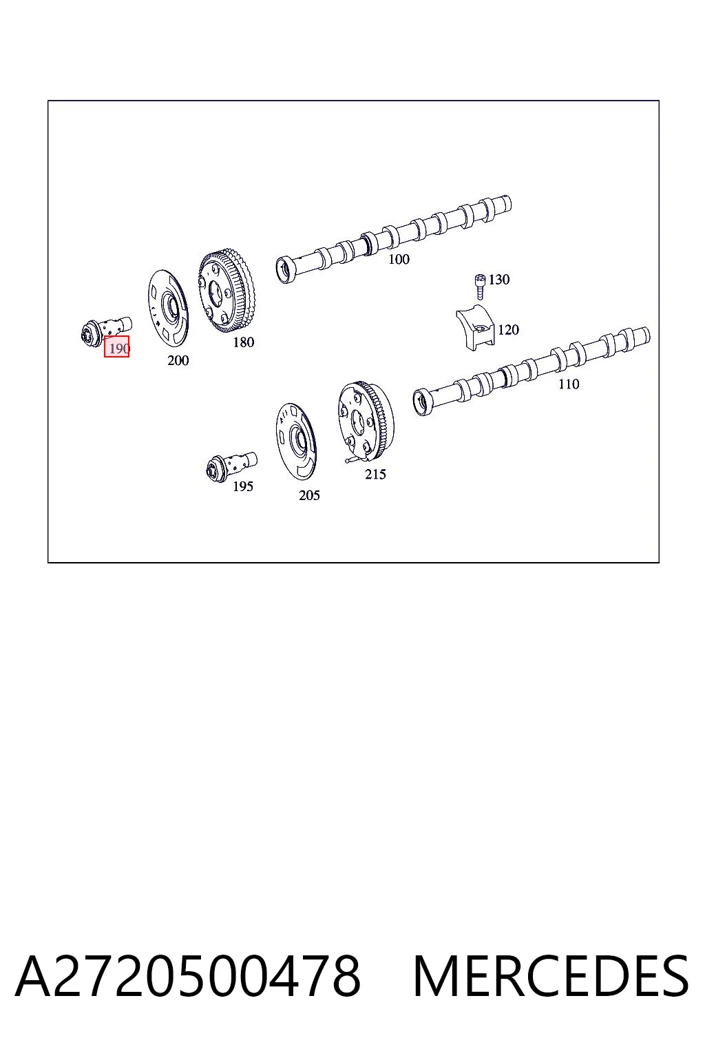 A2720500478 Mercedes Válvula control, ajuste de levas