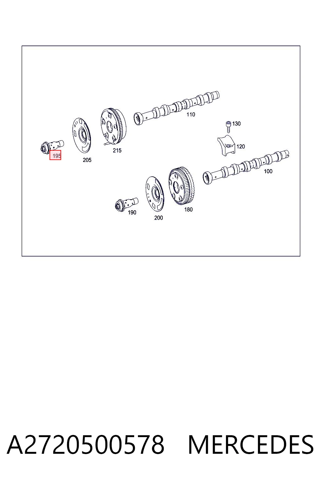 A2720500578 Mercedes Válvula control, ajuste de levas