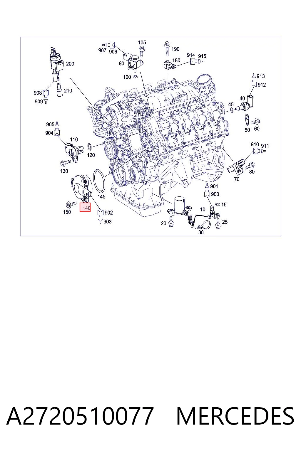 A2720510077 Mercedes Regulador de fase de distribución