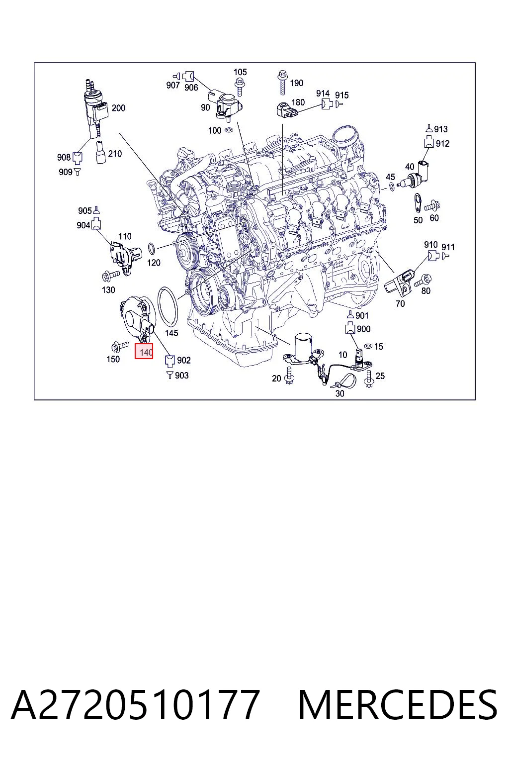 A2720510177 Mercedes Regulador de fase de distribución