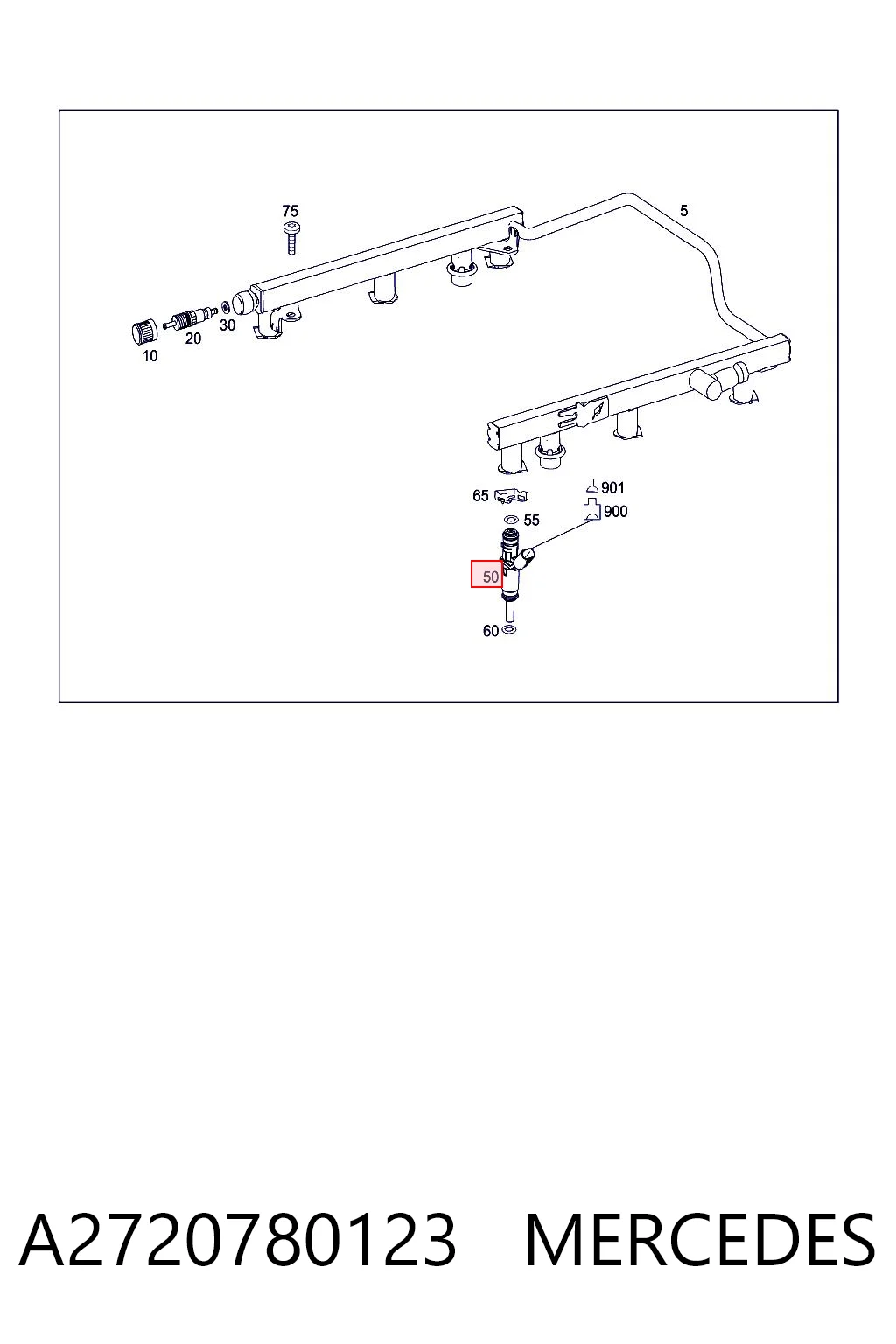 A2720780123 Mercedes Inyector de combustible