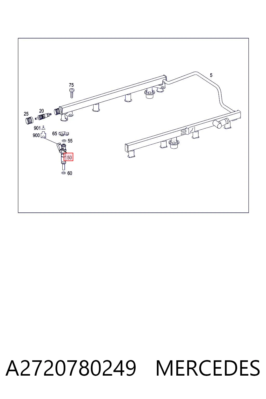 A2720780249 Mercedes Inyector de combustible