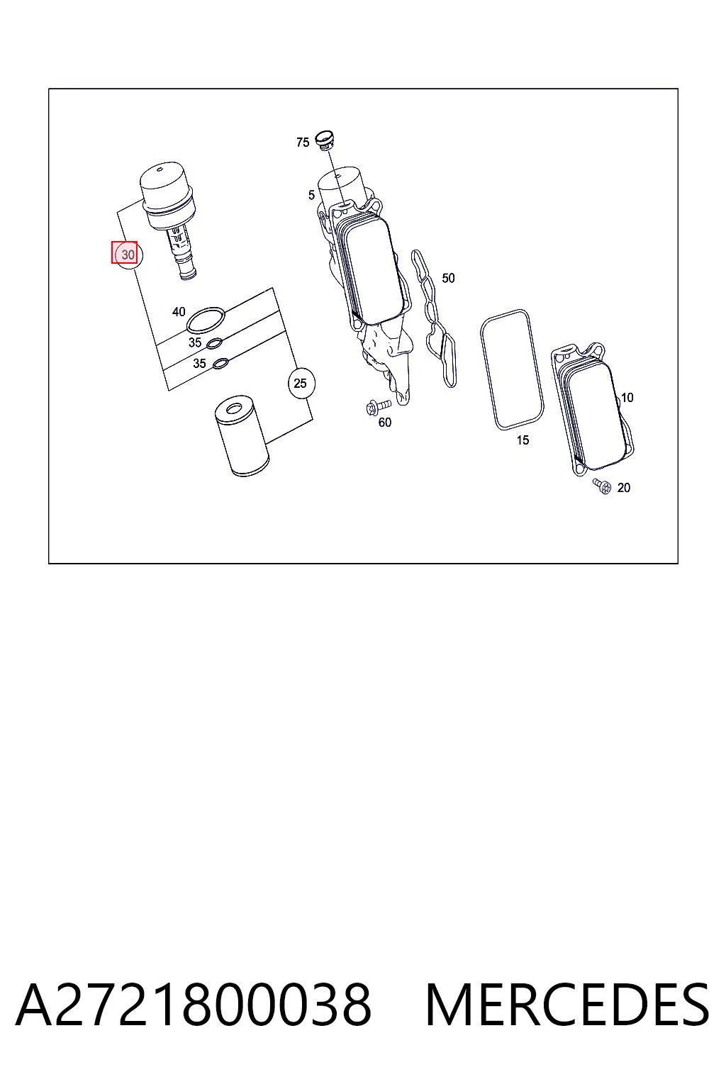 A2721800038 Mercedes Tapa del filtro de aceite
