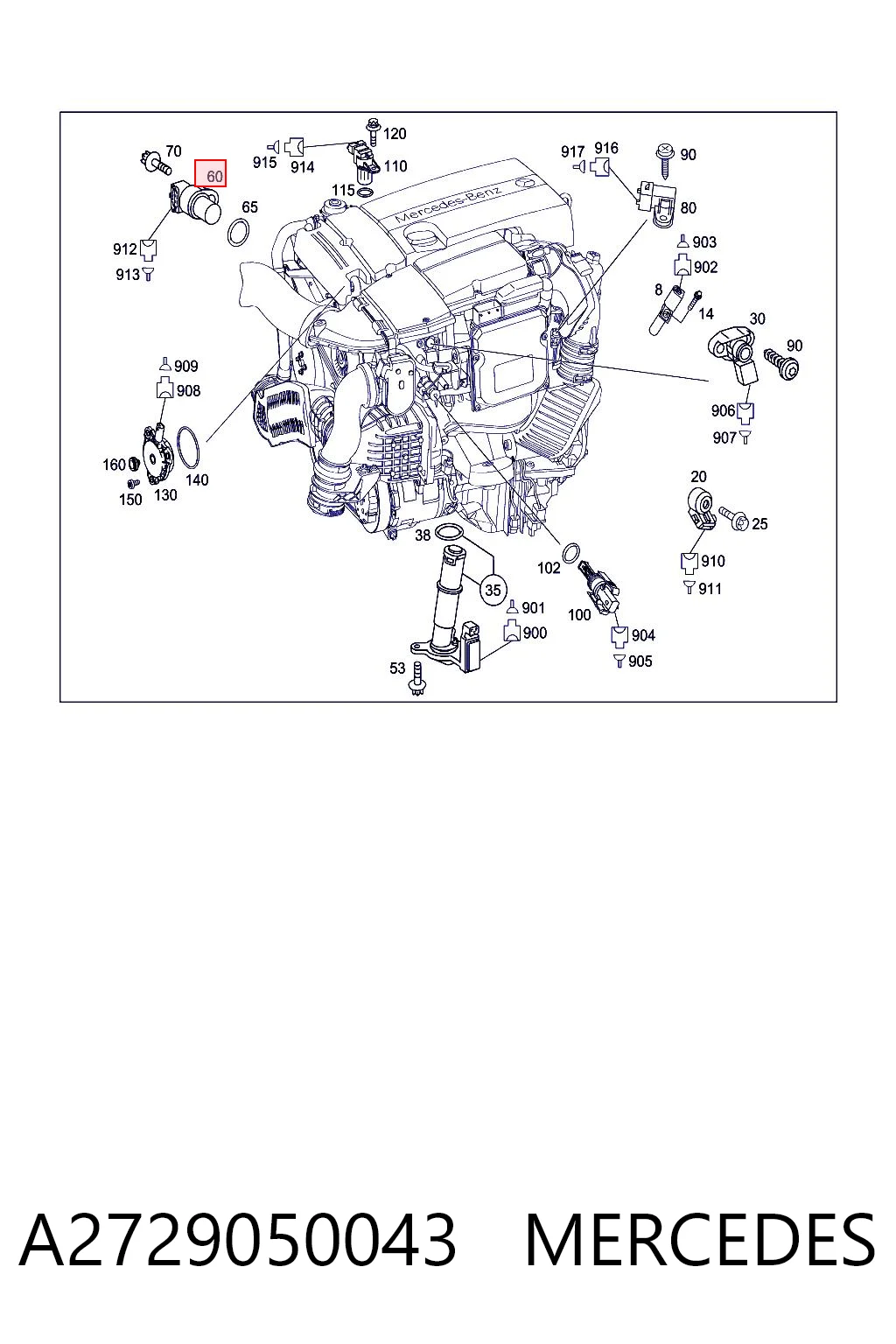 A2729050043 Mercedes Sensor posición arbol de levas