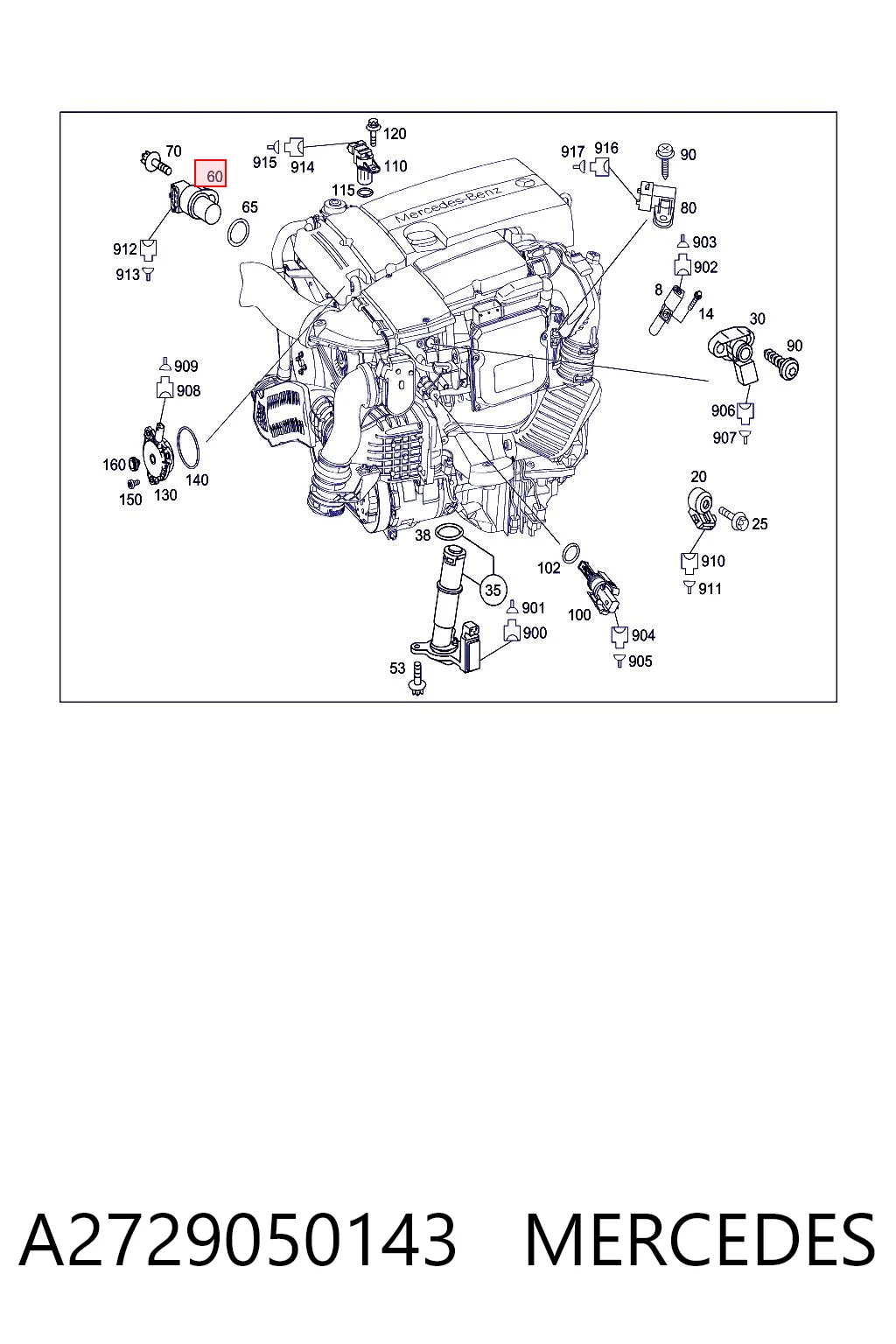 A2729050143 Mercedes Sensor posición arbol de levas