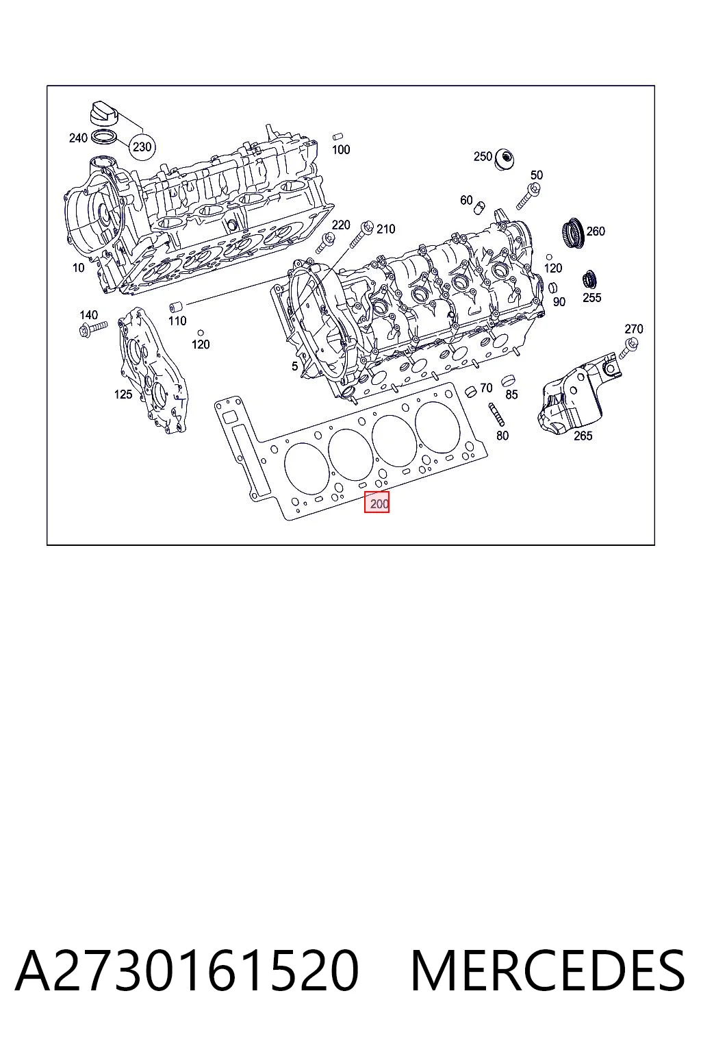 A2730161520 Mercedes Junta de culata izquierda