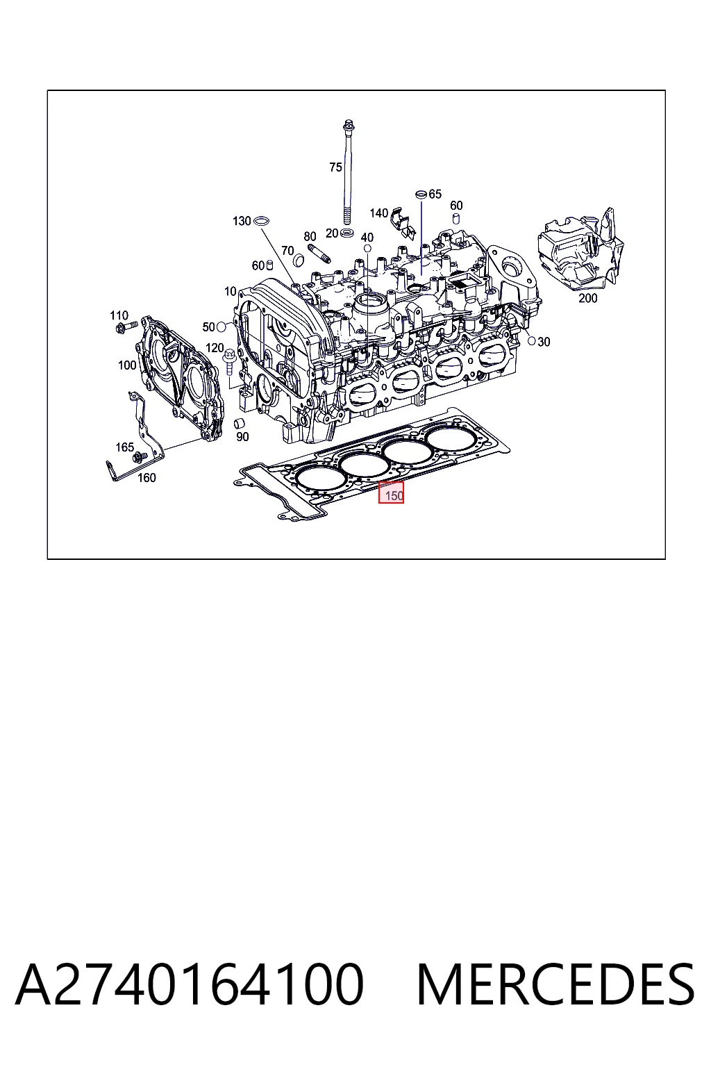 A2740164100 Mercedes Empaquetadura de culata
