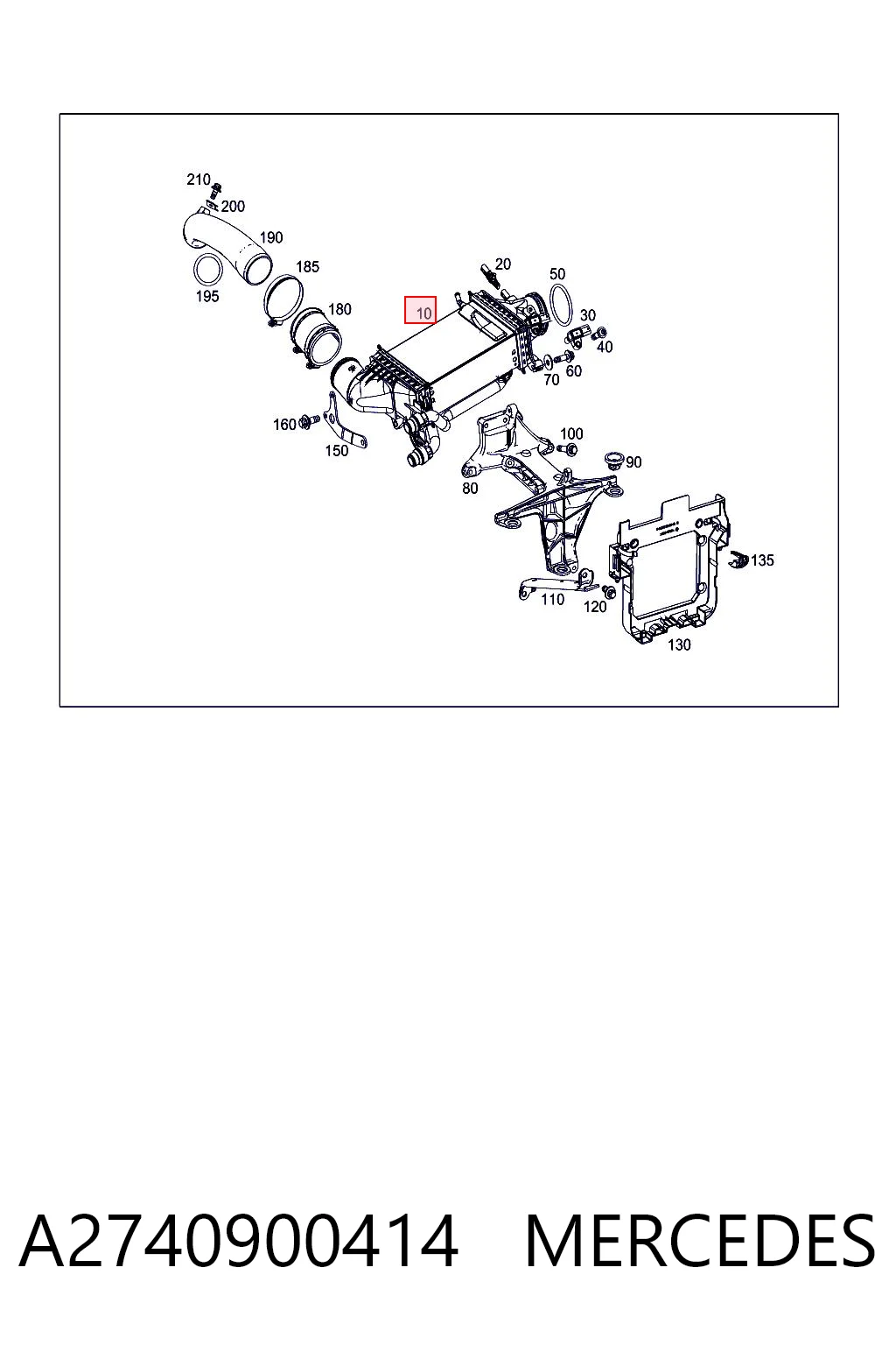 A2740900414 Mercedes Radiador de intercooler