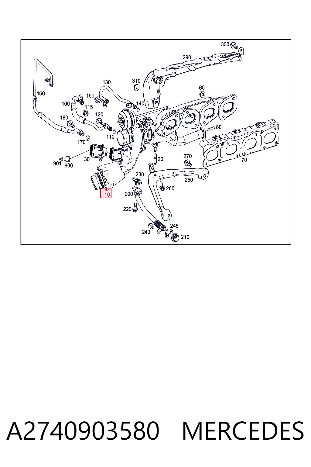A2740903580 Mercedes Turbo para motor