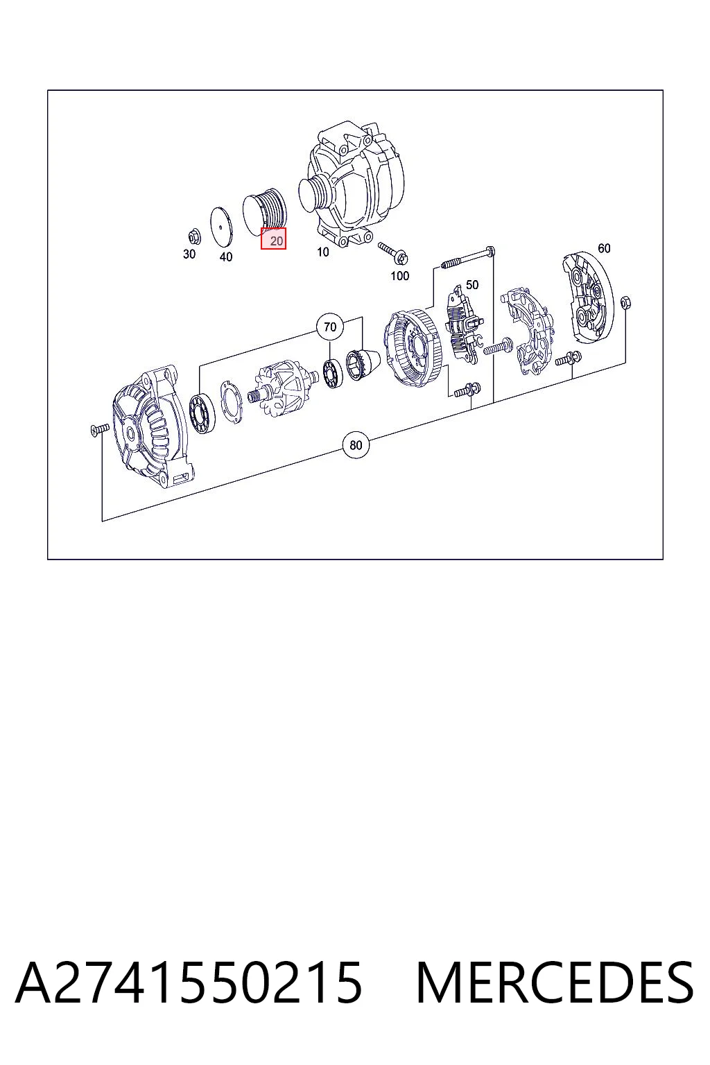 A2741550215 Mercedes Rueda libre alternador 