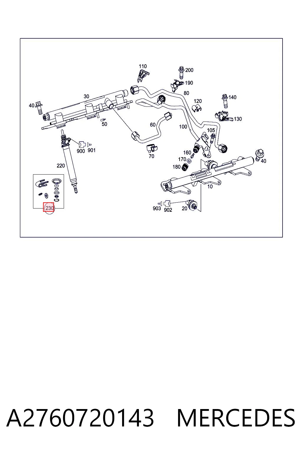 A2760720143 Mercedes Kit de reparación del inyector
