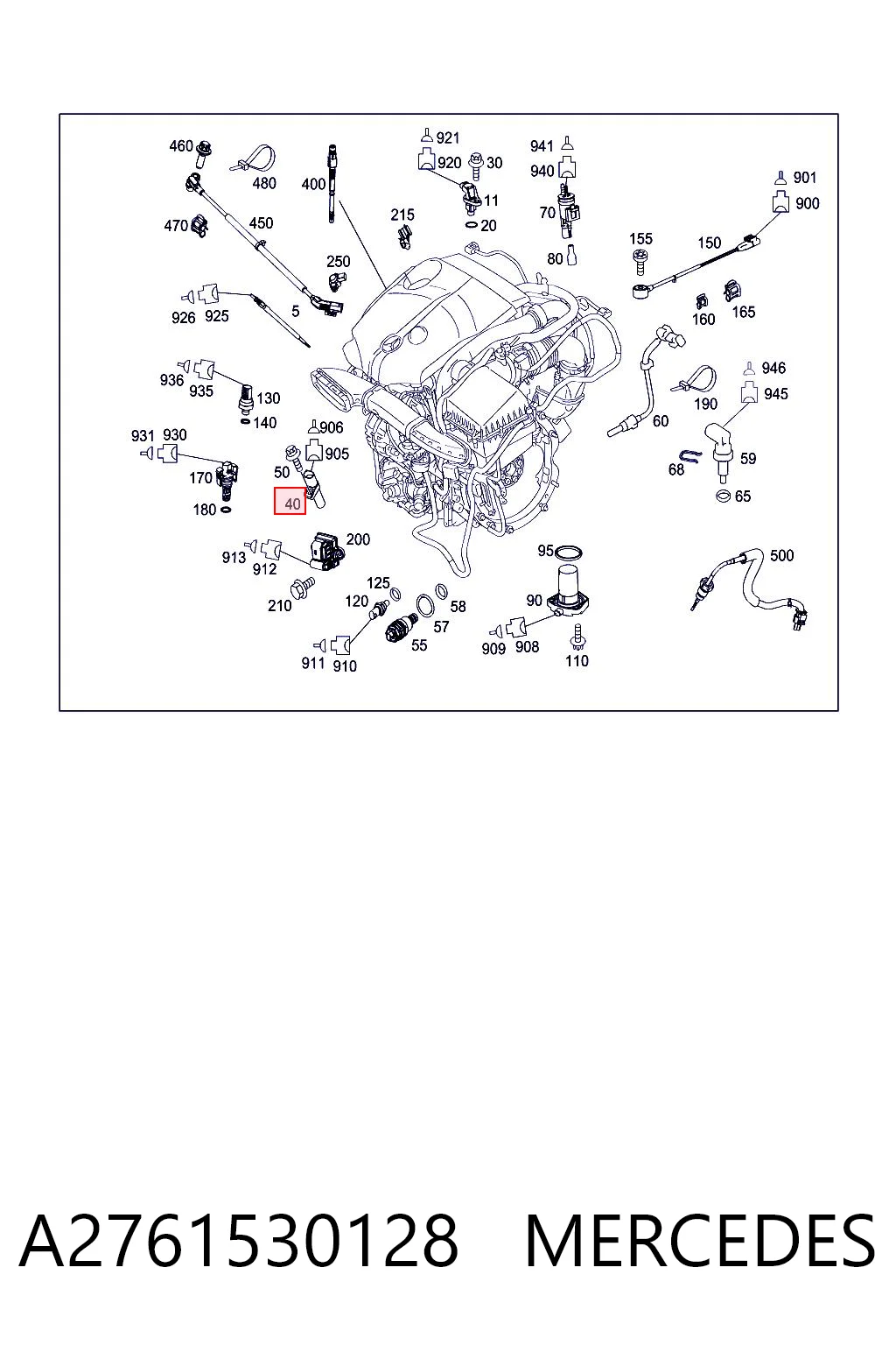 A2761530128 Mercedes Sensor de posición del cigüeñal
