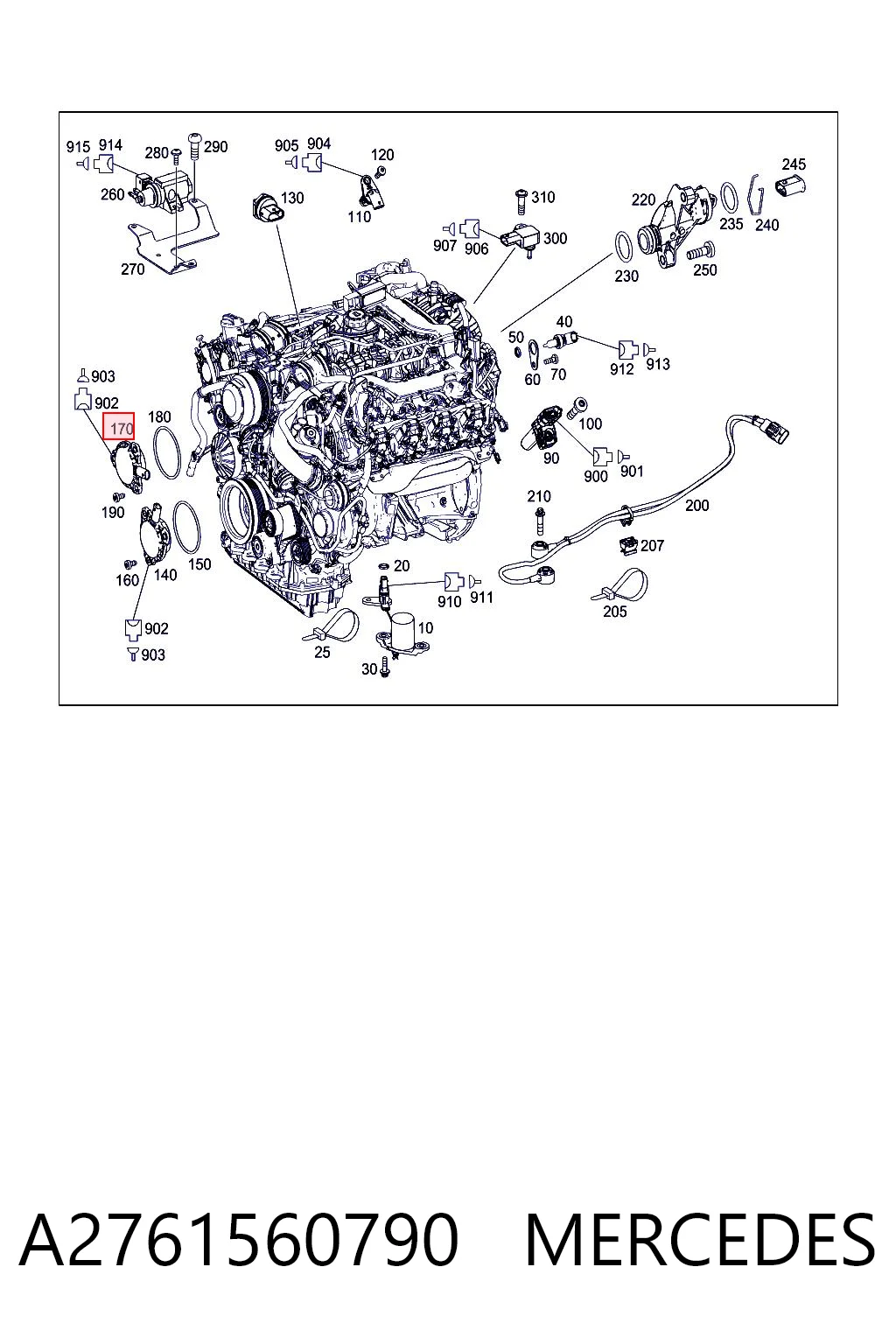 A2761560790 Mercedes Regulador de fase de distribución