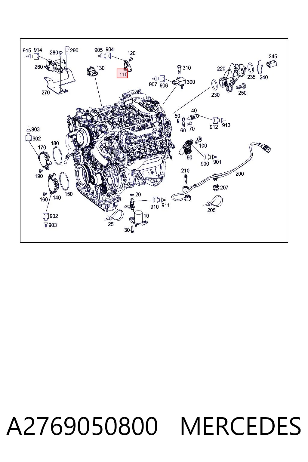 A2769050800 Mercedes Sensor posición arbol de levas