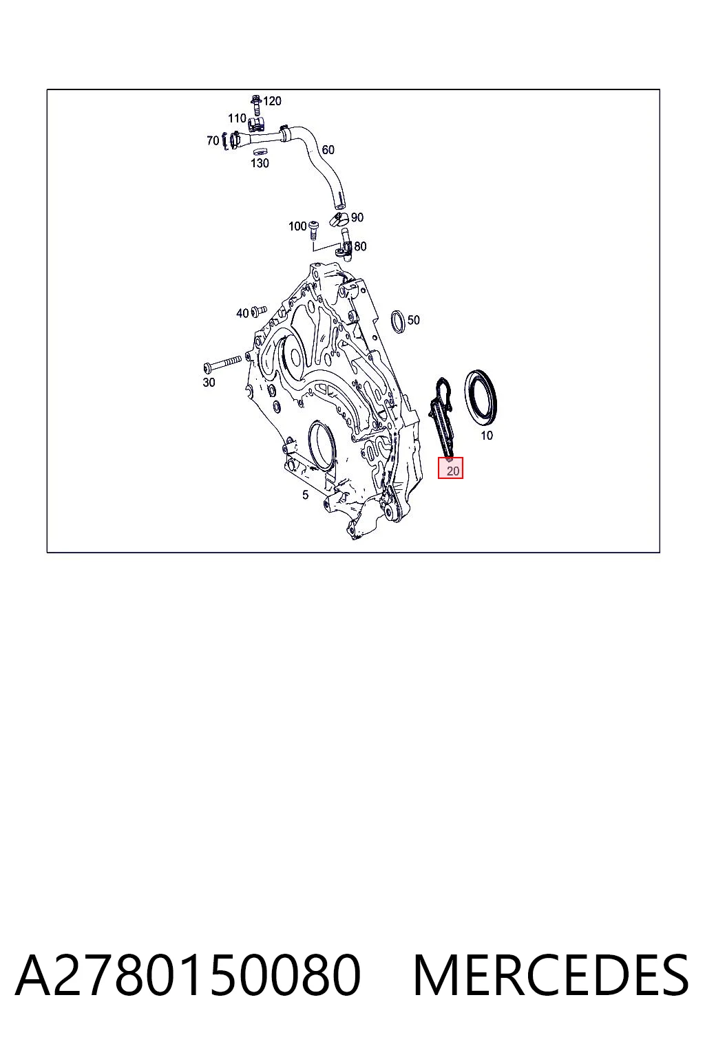 A2780150080 Mercedes Junta de tapa frontal del motor