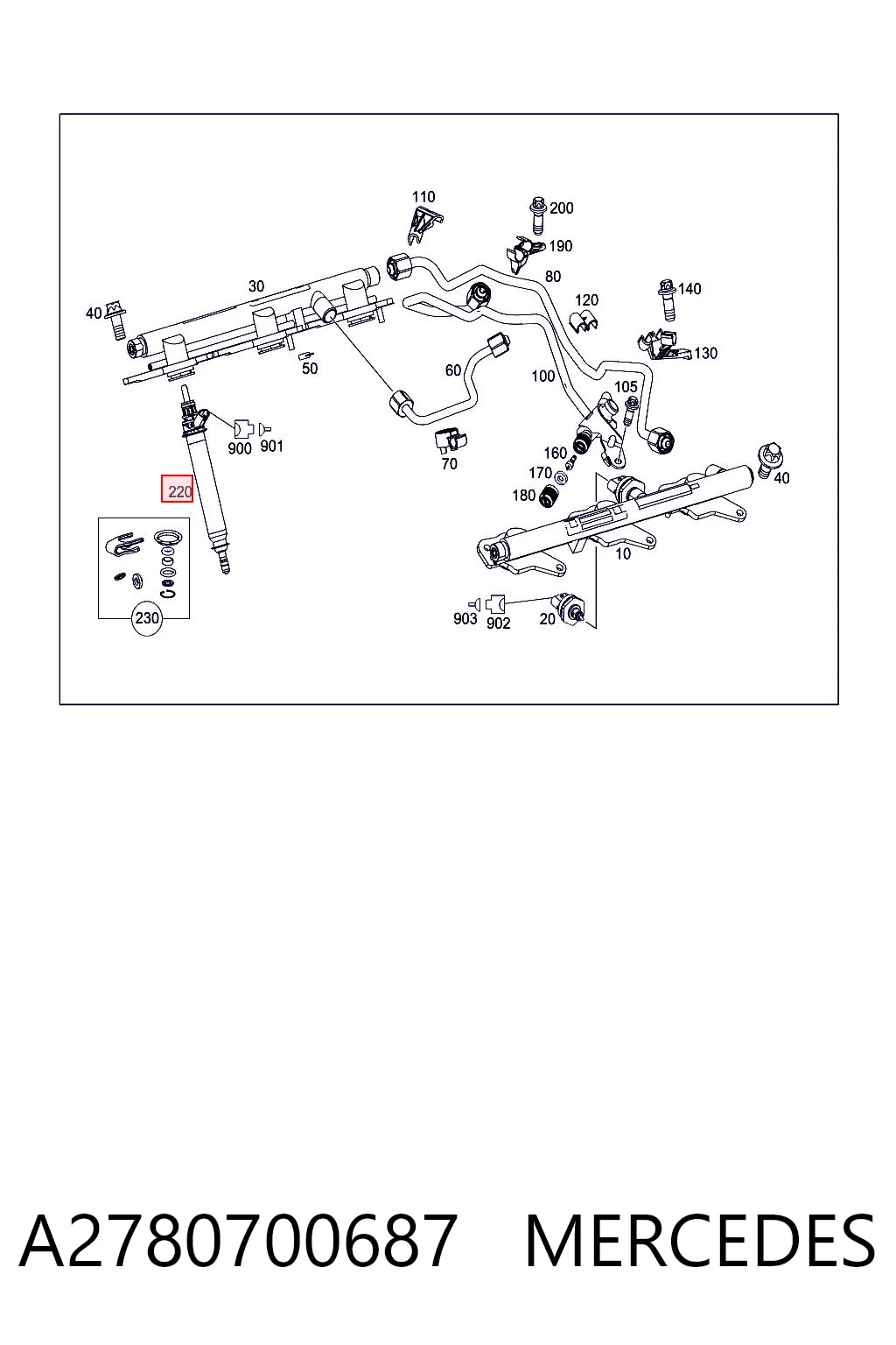 A2780700687 Mercedes Inyector de combustible
