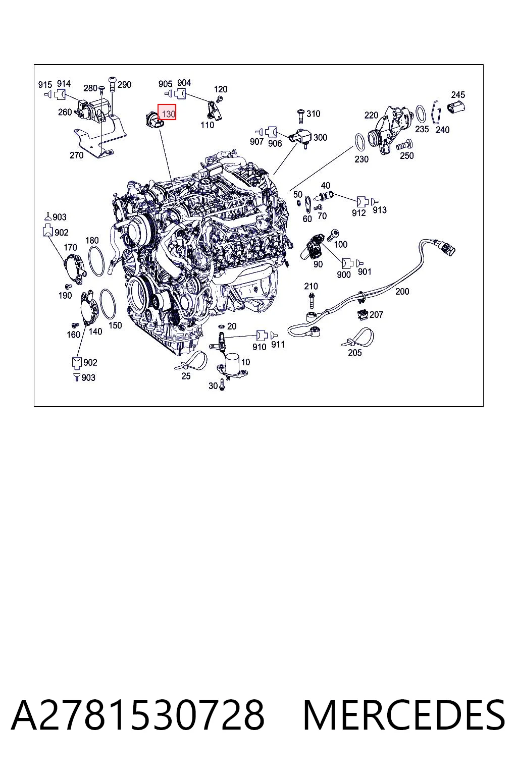 A2781530728 Mercedes Sensor de presión de combustible