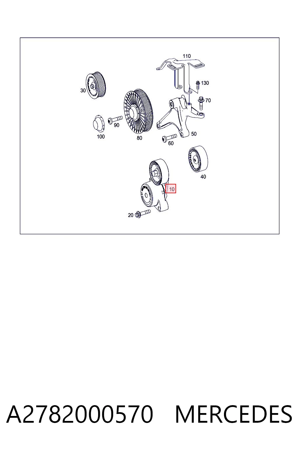 A2782000570 Mercedes Tensor de correa de alternador