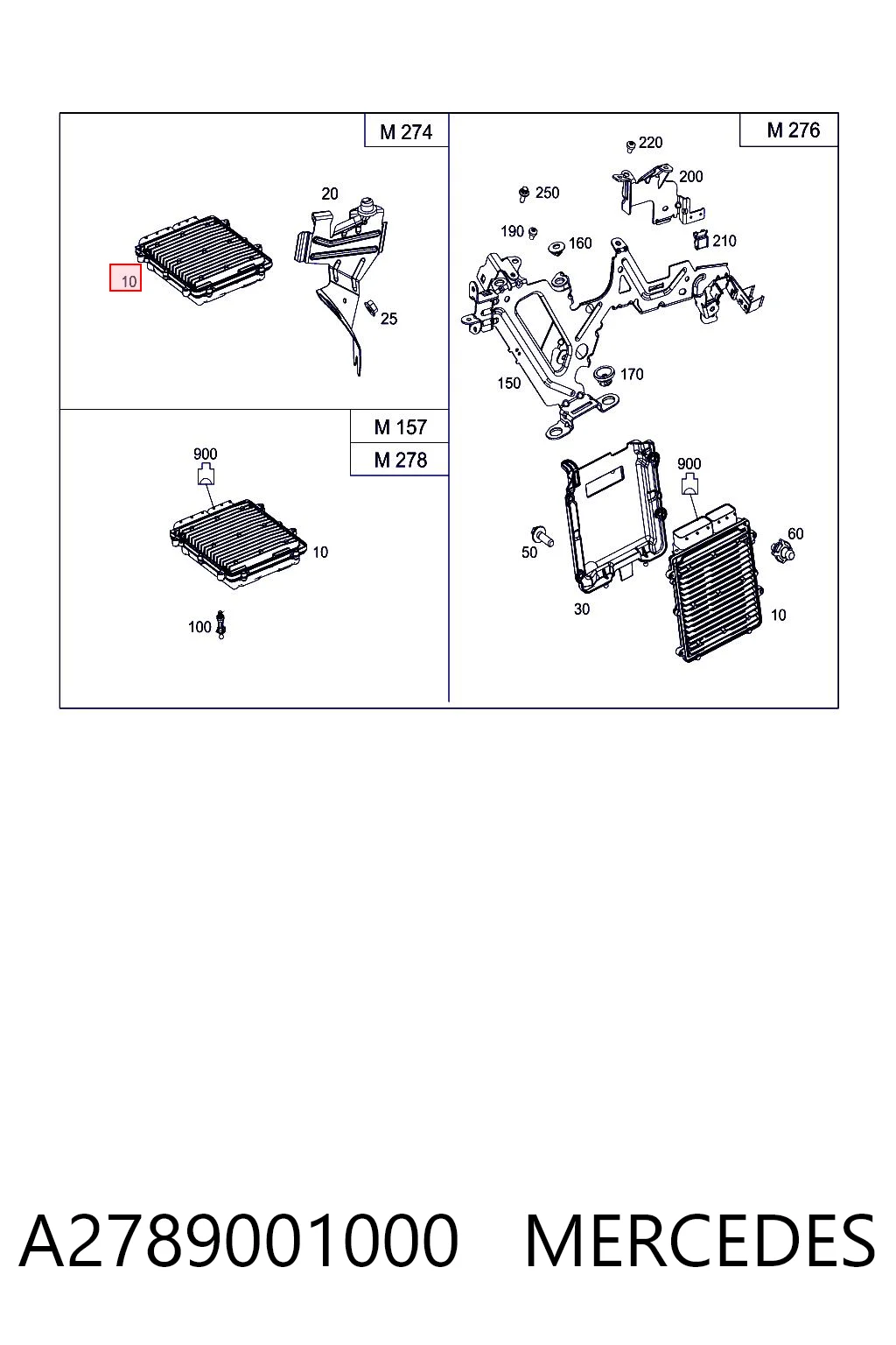 Unidad de control del motor (ECU) A2789001000 MERCEDES