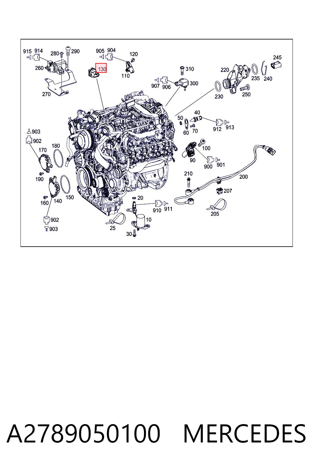 A2789050100 Mercedes Sensor de presión de combustible