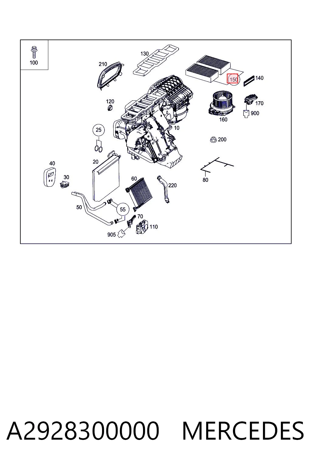A2928300000 Mercedes Filtro antipolen