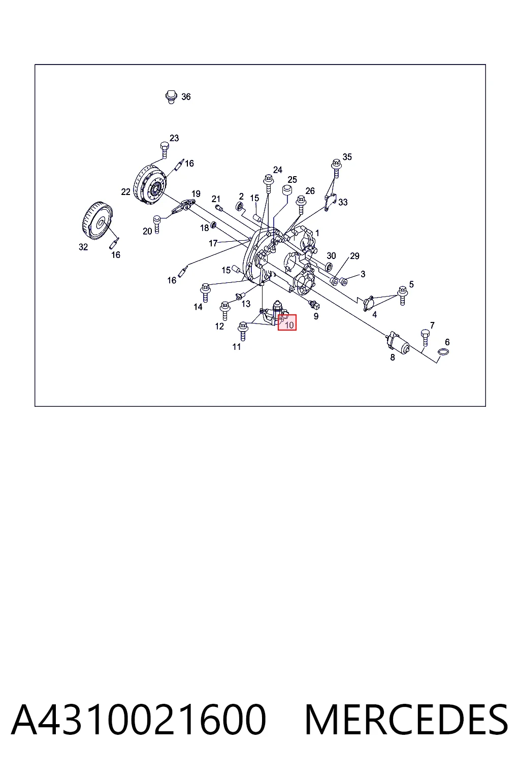Cilindro receptor de embrague A4310021600 MERCEDES