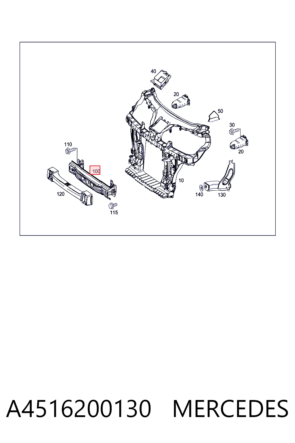 Refuerzo parachoque delantero Smart FORTWO  (2007-2026)