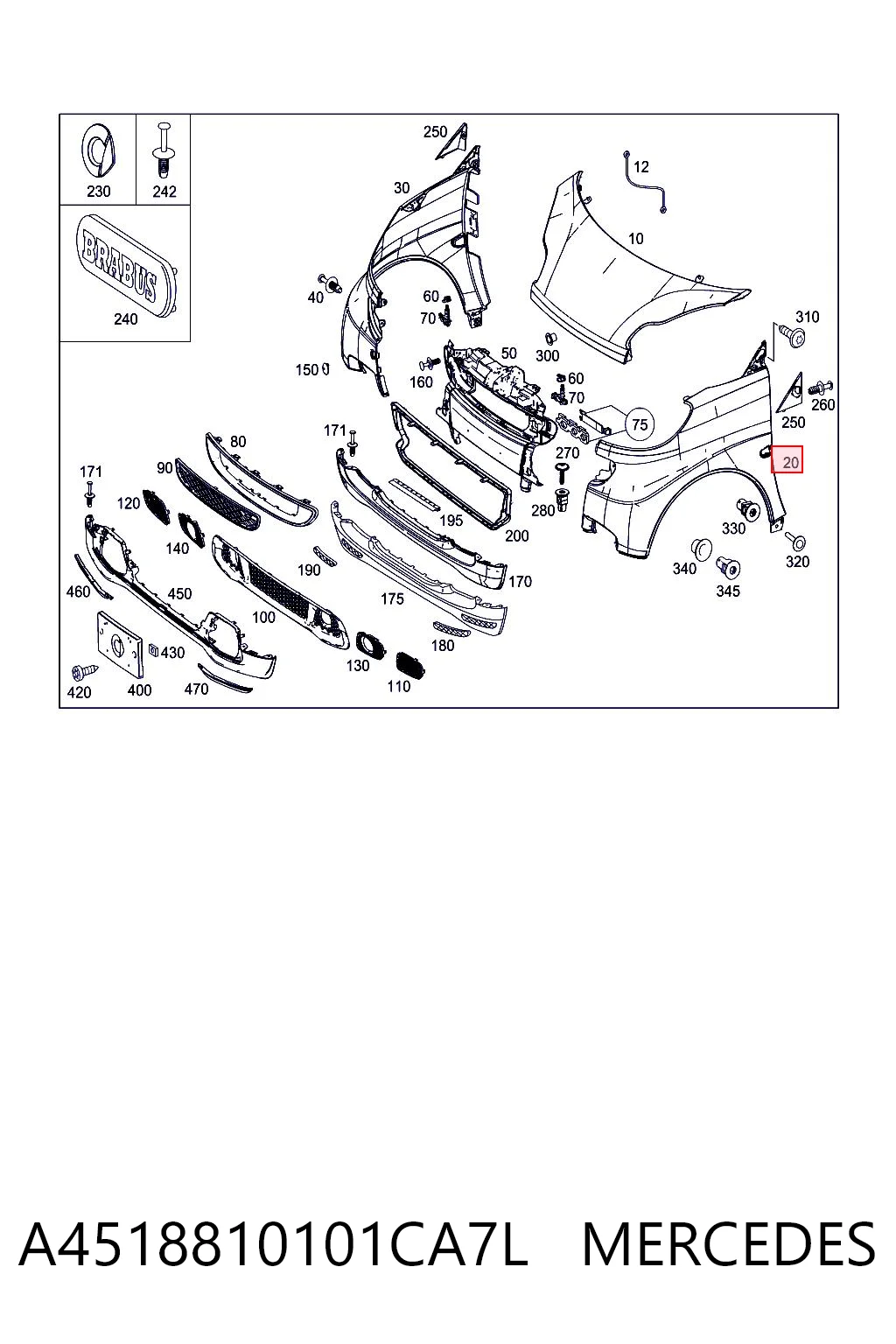 Aleta delantera izquierda Smart FORTWO coupé (451) (2007 - 2026) precio, desde 127,18 EUR