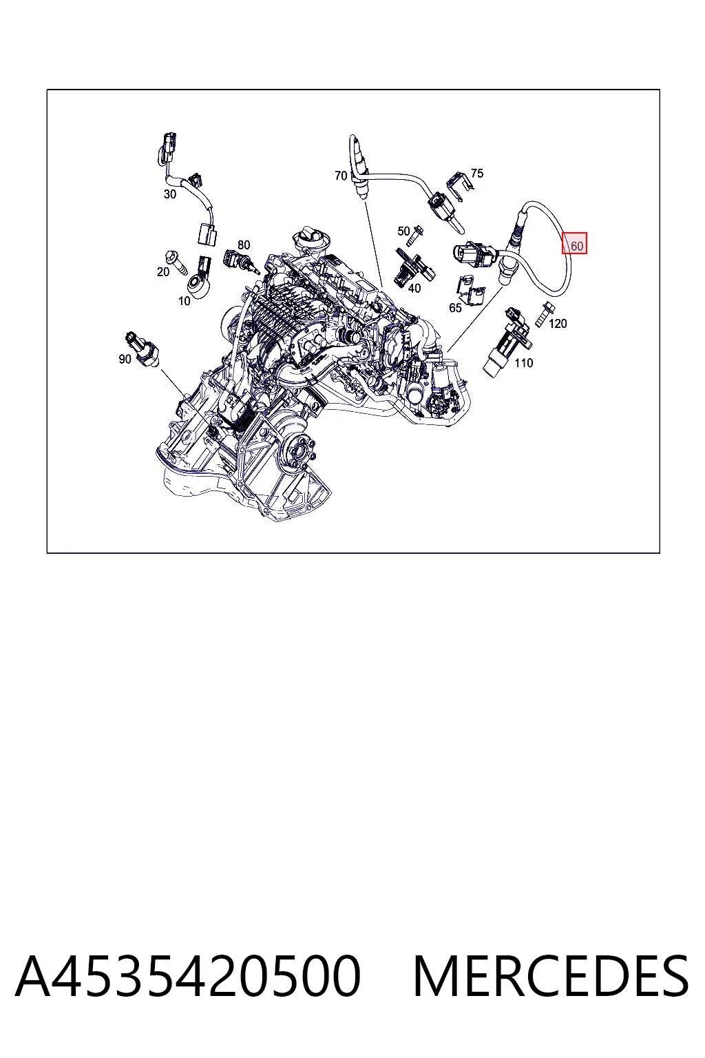 Sensor de oxígeno previo al catalizador A4535420500 MERCEDES