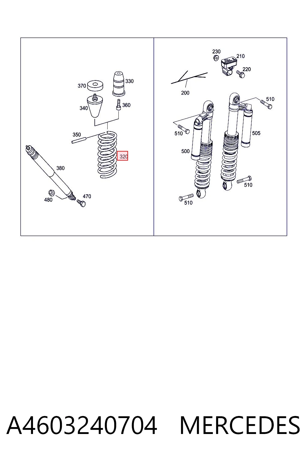 Muelle trasero A4603240704 MERCEDES