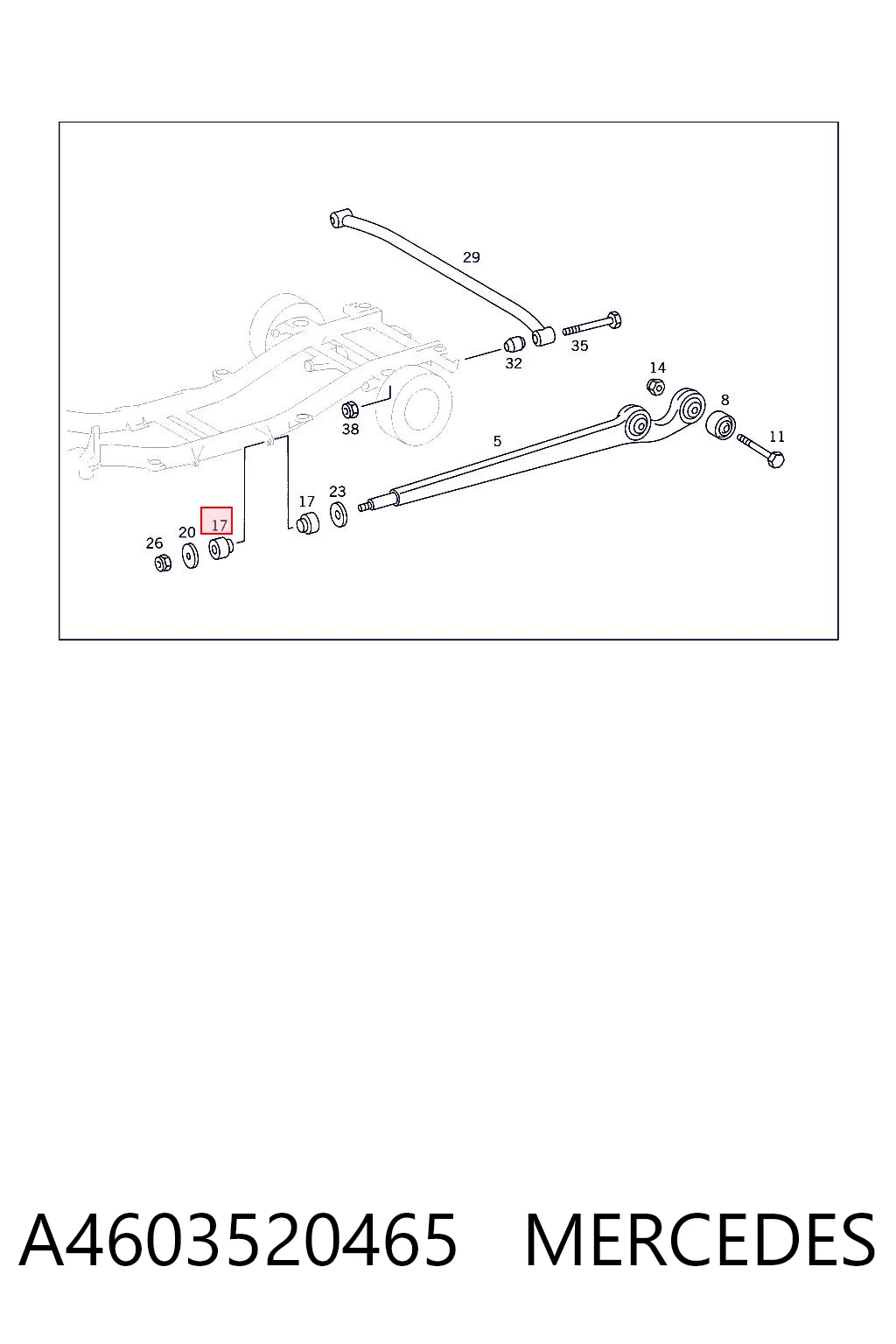 A4603520465 Mercedes Silentblock del brazo radial de la suspensión delantera