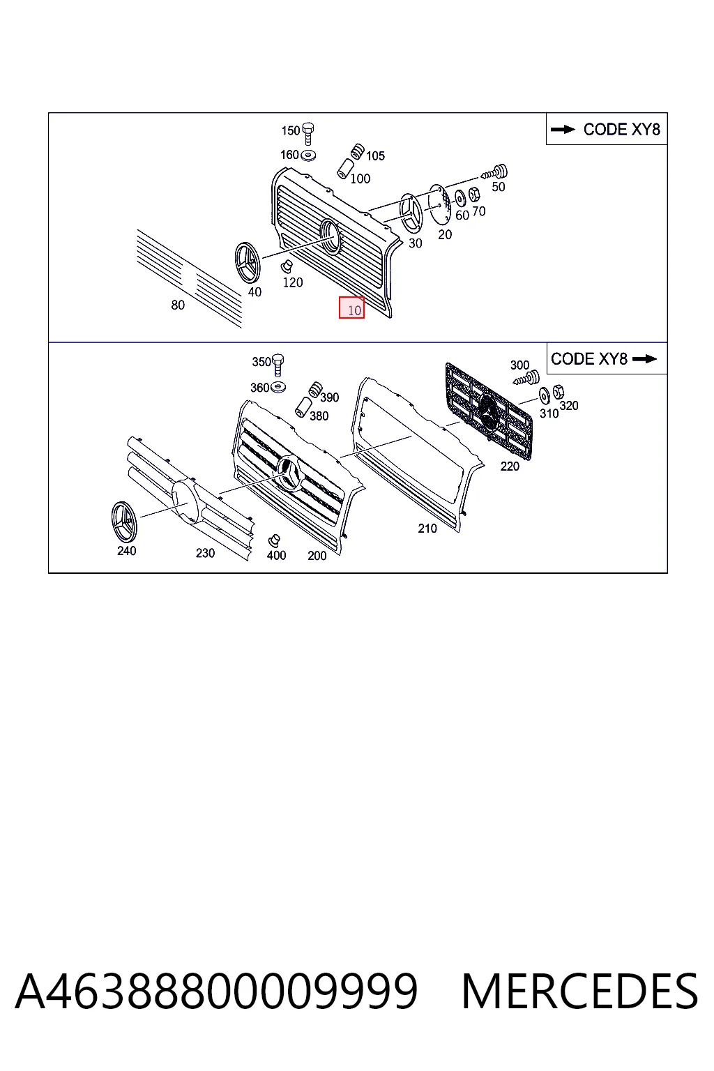 Calandra para Mercedes G I W463