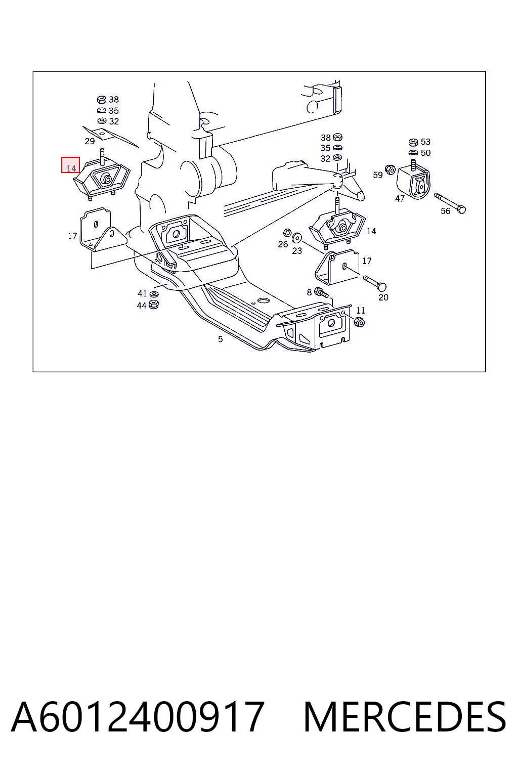 Soporte de motor delantero para Mercedes Bus 207-310 601