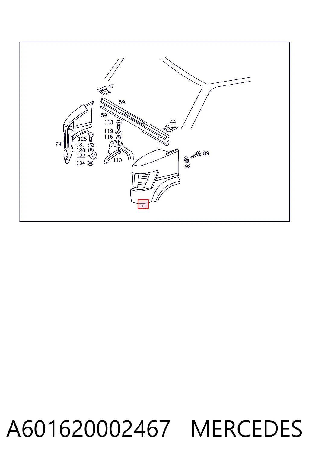 Comprar Aleta delantera izquierda Mercedes Bus 207-310  602 a bajo precio