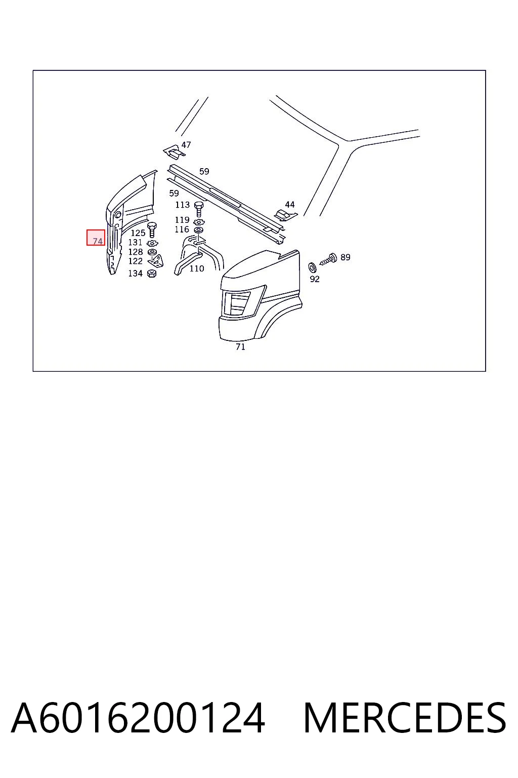 Guardabarros delanteros derecho Mercedes Bus 207-310 bus (601) (1977 - 1996) precio, desde 107,04 EUR