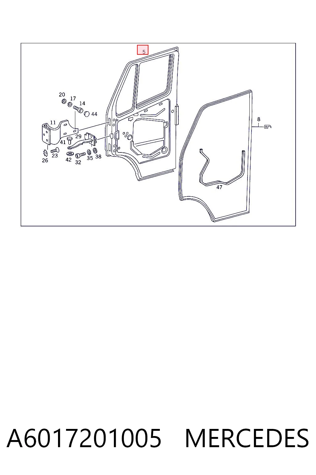 Puerta delantera para Mercedes Bus 207-310  601