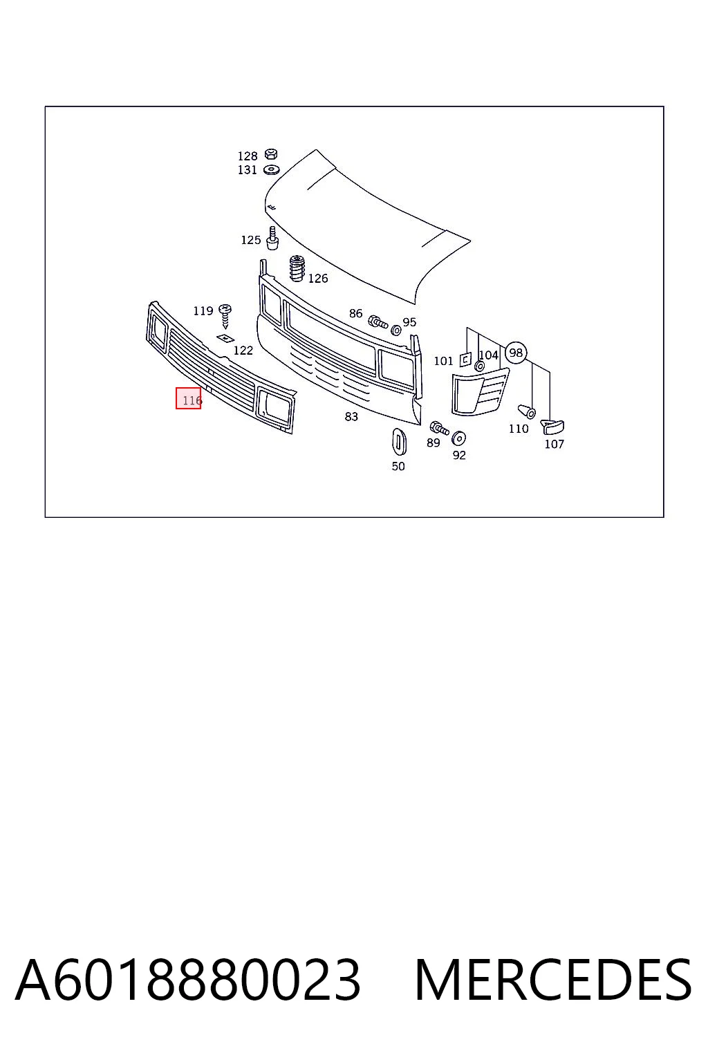 Comprar Parrilla del radiador Mercedes Bus 207-310  601 a bajo precio