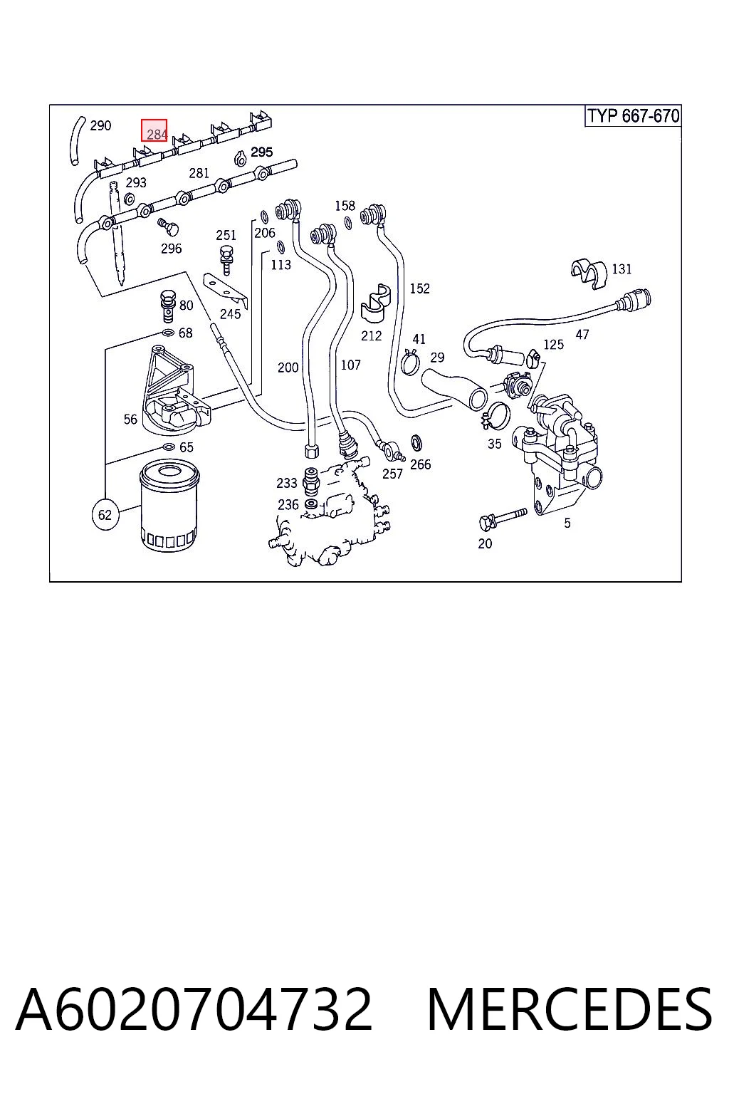 A6020704732 Mercedes Tubo flexible, combustible de fuga 