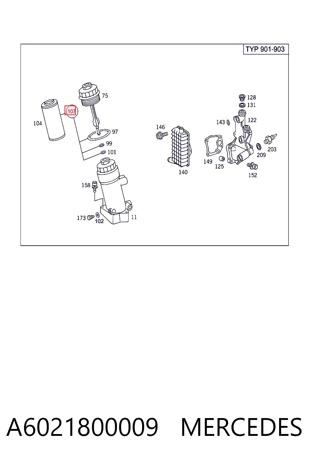 A6021800009 Mercedes Filtro aceite