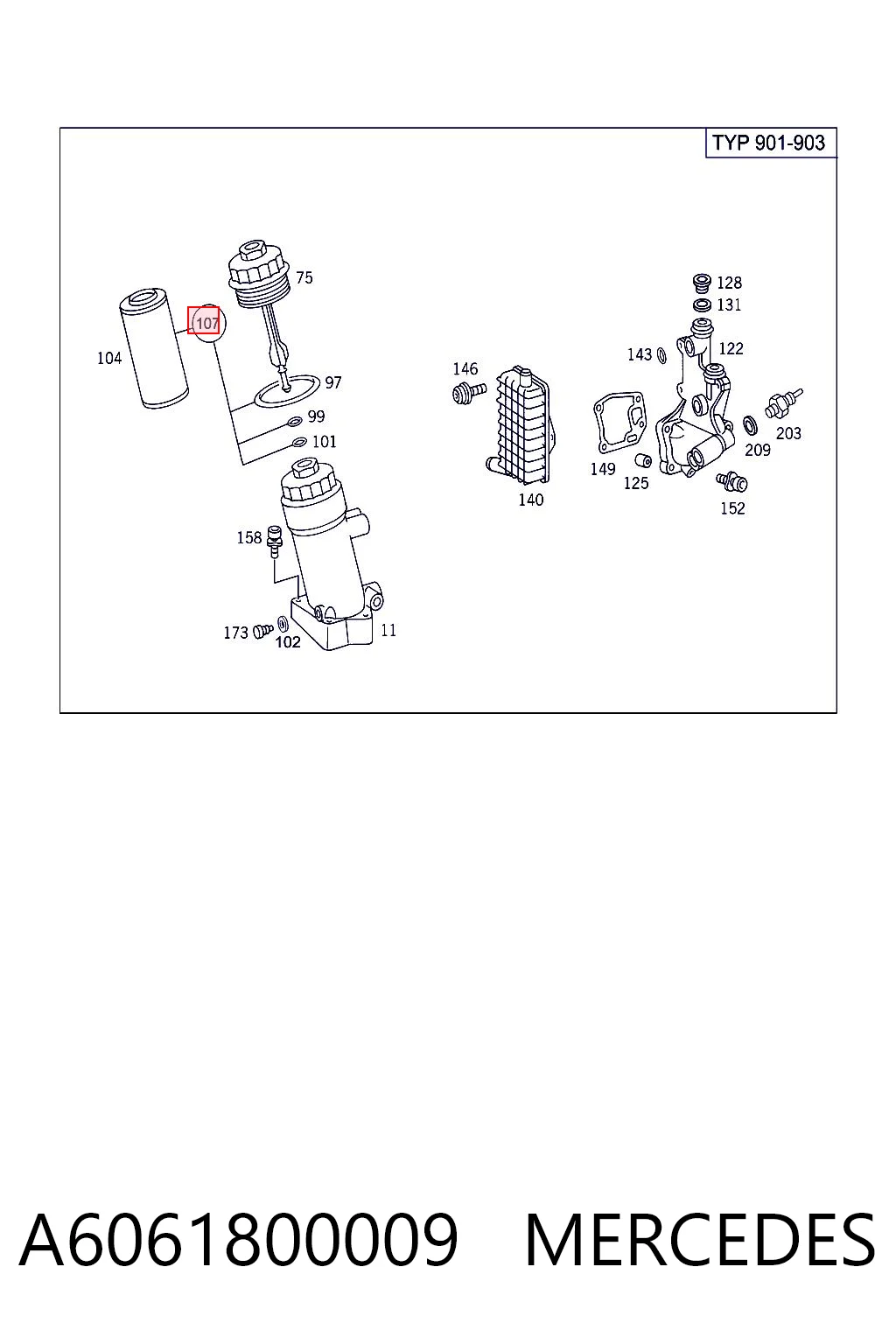A6061800009 Mercedes Filtro aceite
