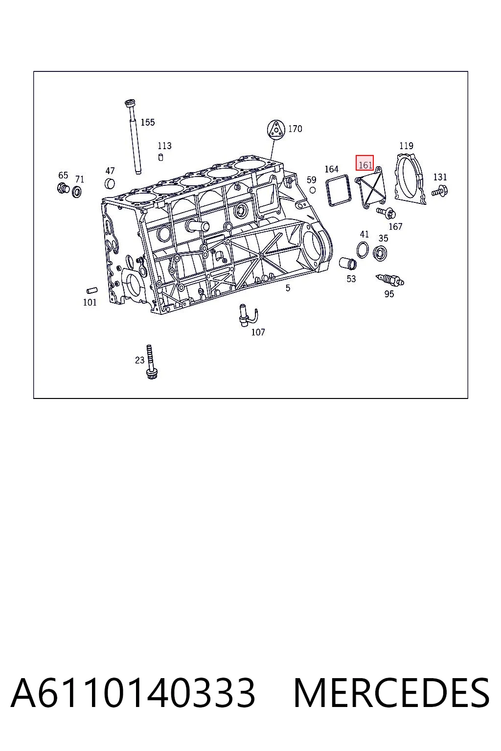 Tapón de bloque de cilindros A6110140333 MERCEDES